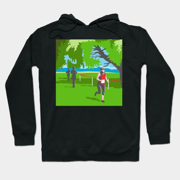 Marathon Runner Running WPA Hoodie by retrovectors